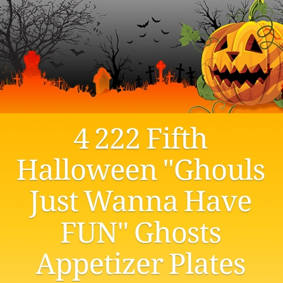 222 Fifth Ghouls just wanna have fun 4 Halloween Party plates VGUC - Picture 3 of 12